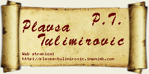 Plavša Tulimirović vizit kartica